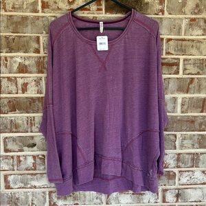Free People Movement Purple First Choice Long Sleeved Dolman T-Shirt